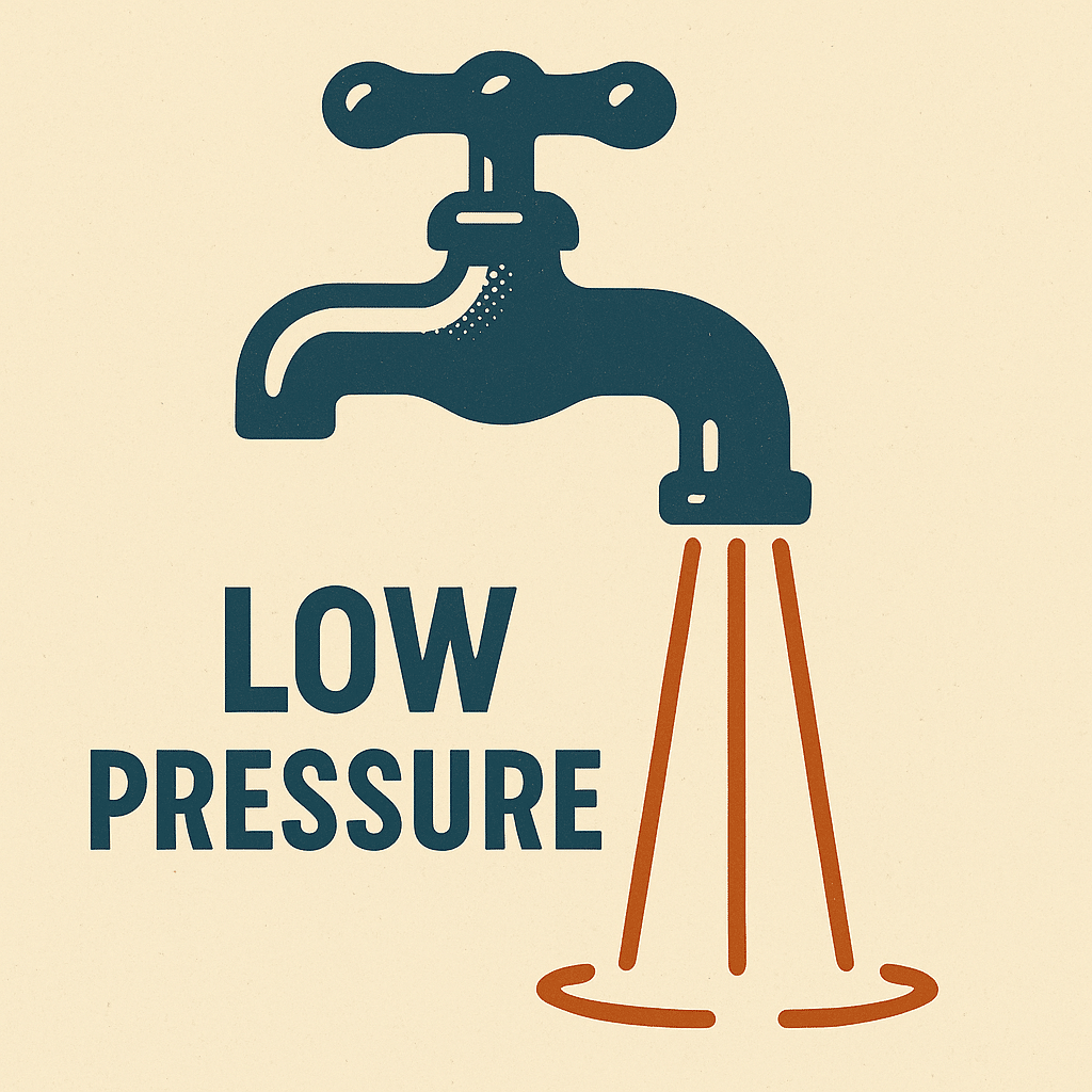 Low water pressure faucet illustration by Mountain Man Plumbing