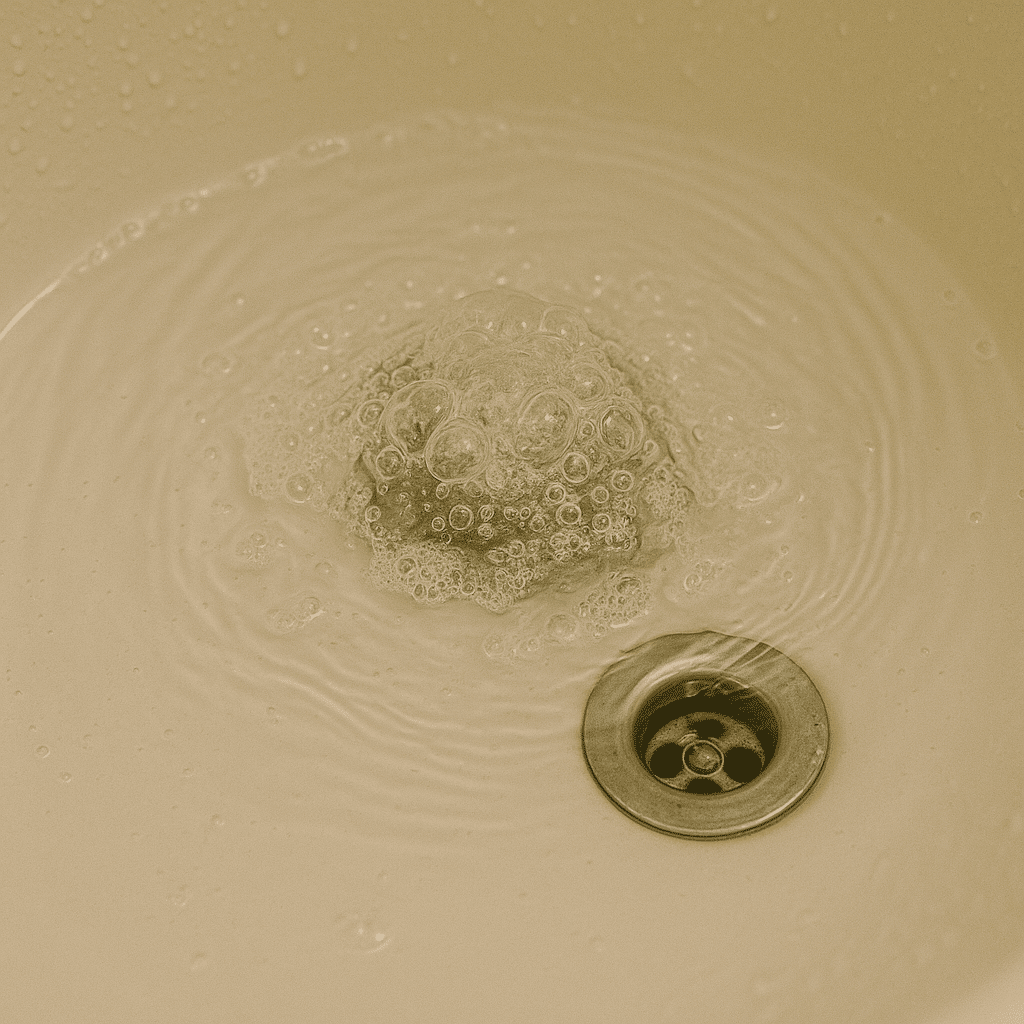 Bathtub drain making bubbling and gurgling noises due to partial blockage in Draper, Utah.