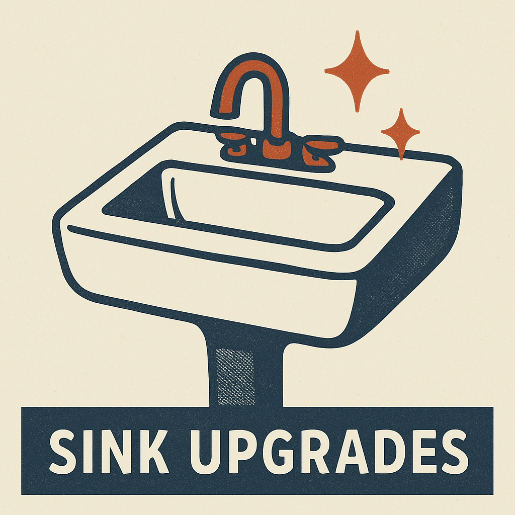 Sink replacement and upgrade illustration by Mountain Man Plumbing