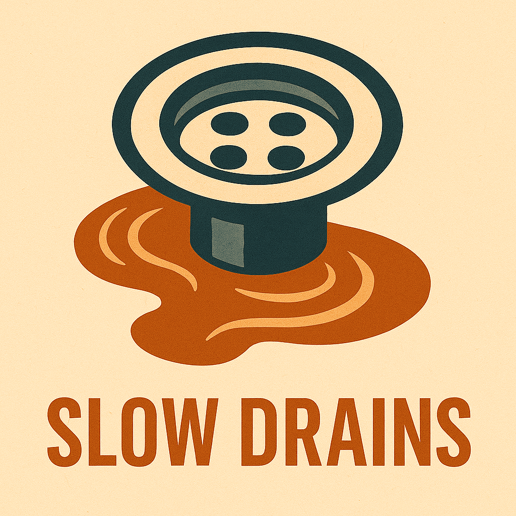 Slow draining sink illustration by Mountain Man Plumbing