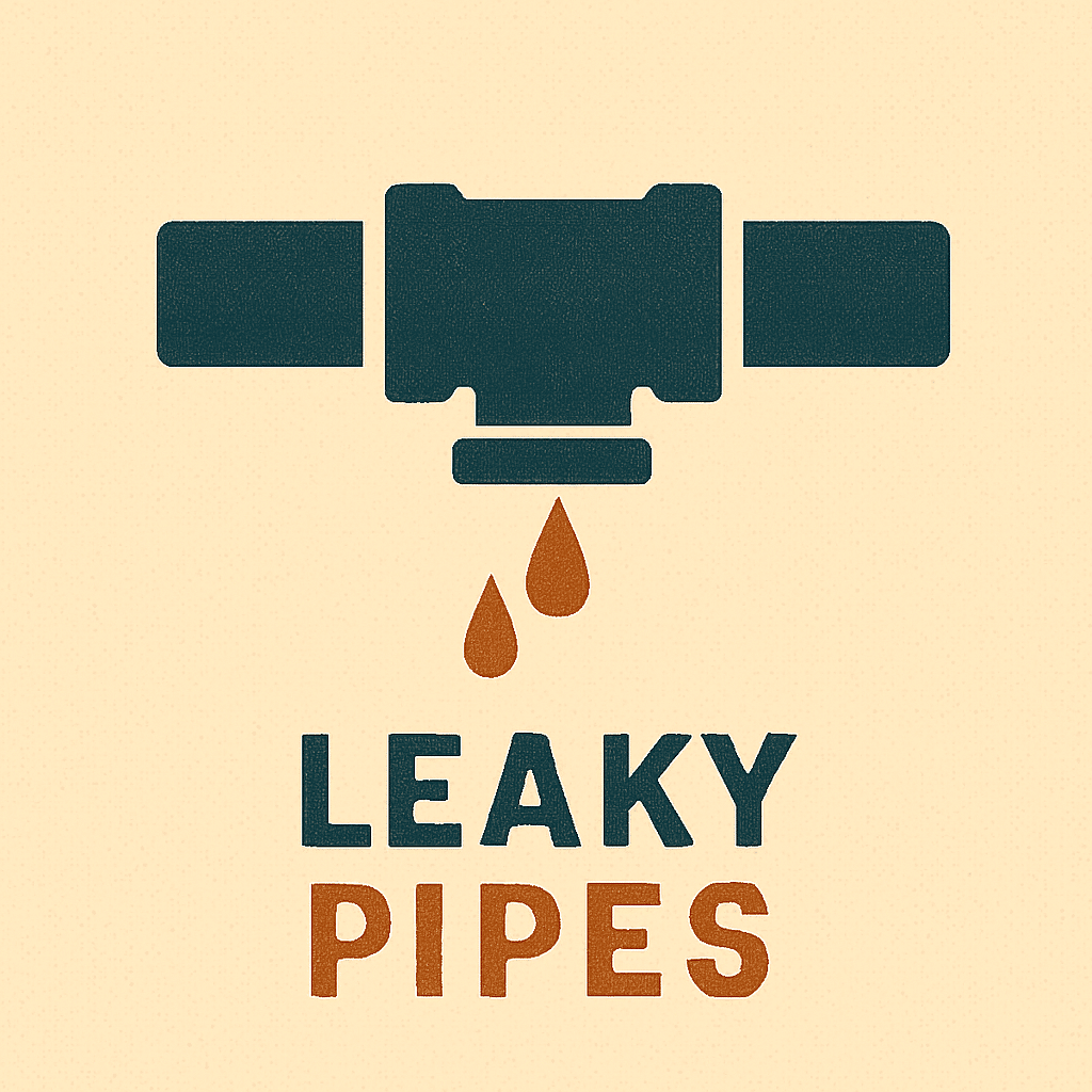 Illustration of leaky pipe fitting dripping water by Mountain Man Plumbing