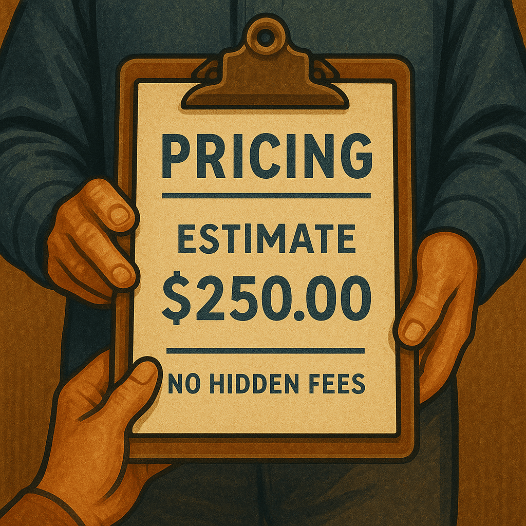 Plumber providing clear, upfront pricing estimate to West Valley homeowner.