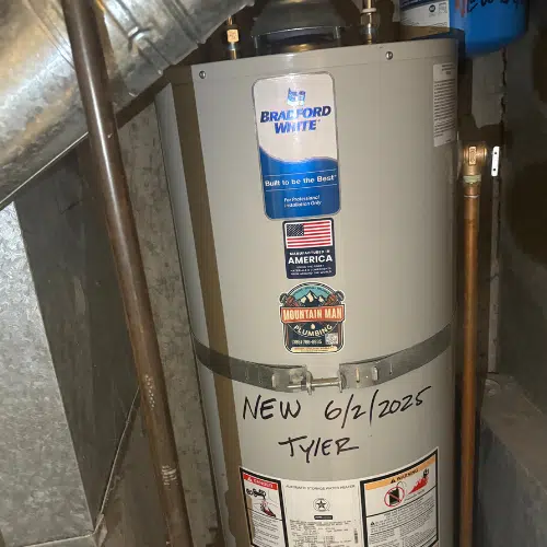 Bradford White water heater installed in Taylorsville by Mountain Man Plumbing