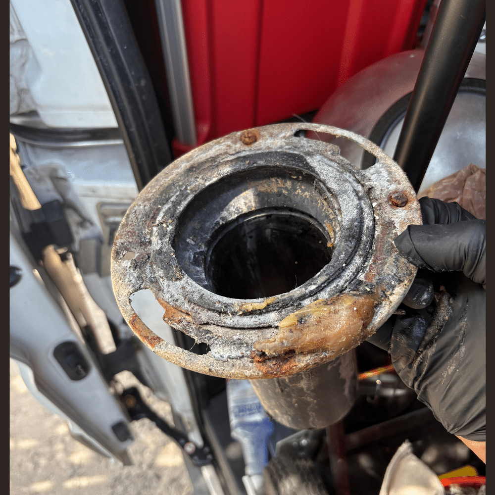 Toilet Flange Installed and Protected Holladay