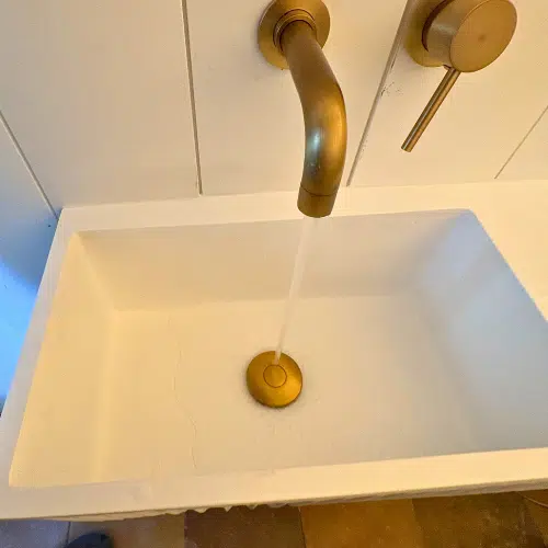 Bathroom sink drain test for Salt Lake City remodel