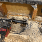 Salt Lake City cast iron drain cleaning with pipe fully exposed