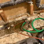 Salt Lake City cast iron drain cleaning with pipe fully exposed