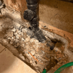 Salt Lake City cast iron drain cleaning with pipe fully exposed