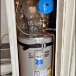 Bradford White electric water heater featuring Mountain Man Plumbing badge, Salt Lake City installation.