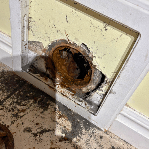 Camera inspection during a Sandy drain cleaning service