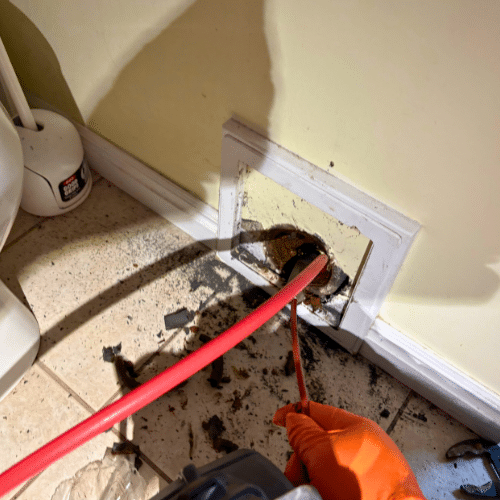 Camera inspection during a Sandy drain cleaning service