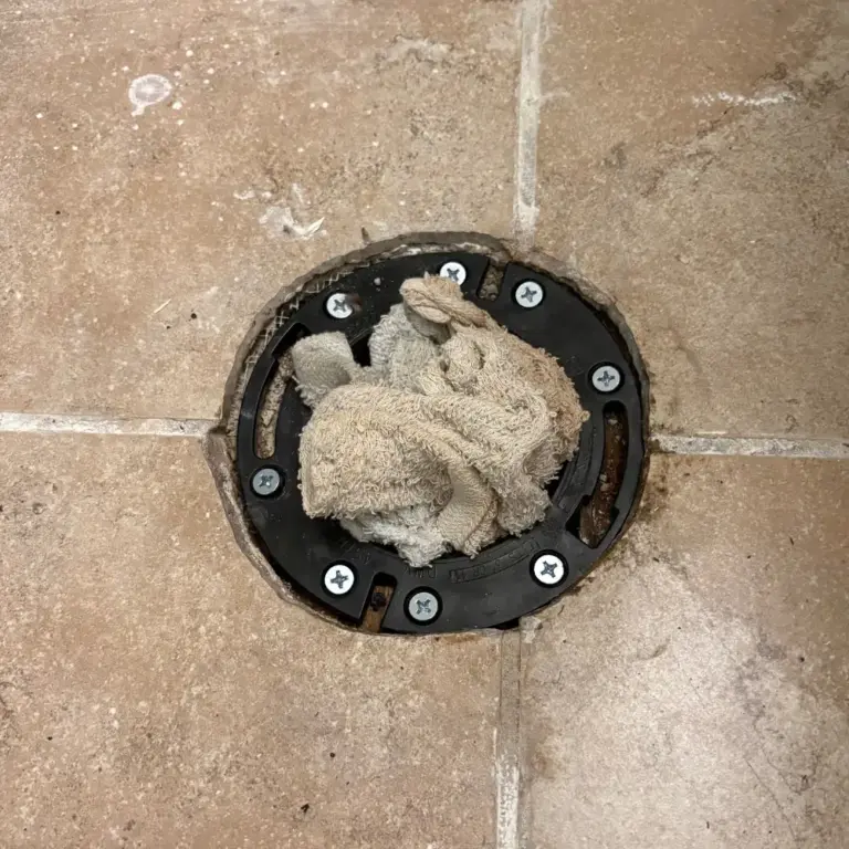 Toilet Flange Installed and Protected Holladay