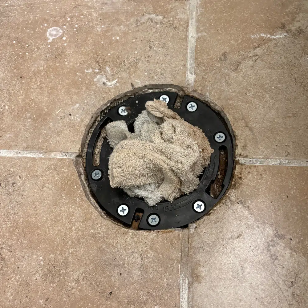 Toilet Flange Installed and Protected Holladay