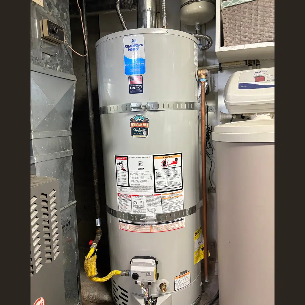 New Bradford White water heater installation in Sugarhouse by Mountain Man Plumbing
