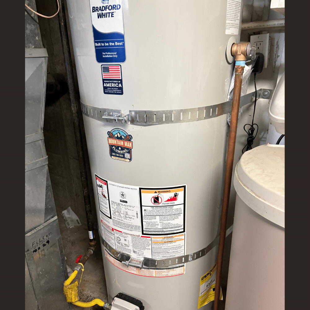New Bradford White water heater installation in Sugarhouse by Mountain Man Plumbing