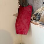 Red drain pan catching water while main line is drained for shutoff replacement in Salt Lake City